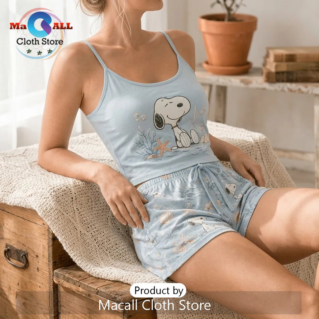 Snoopy Blue Summer Loungewear Set