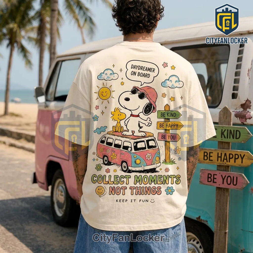 Snoopy Collect Moments Not Things Cotton T-Shirt