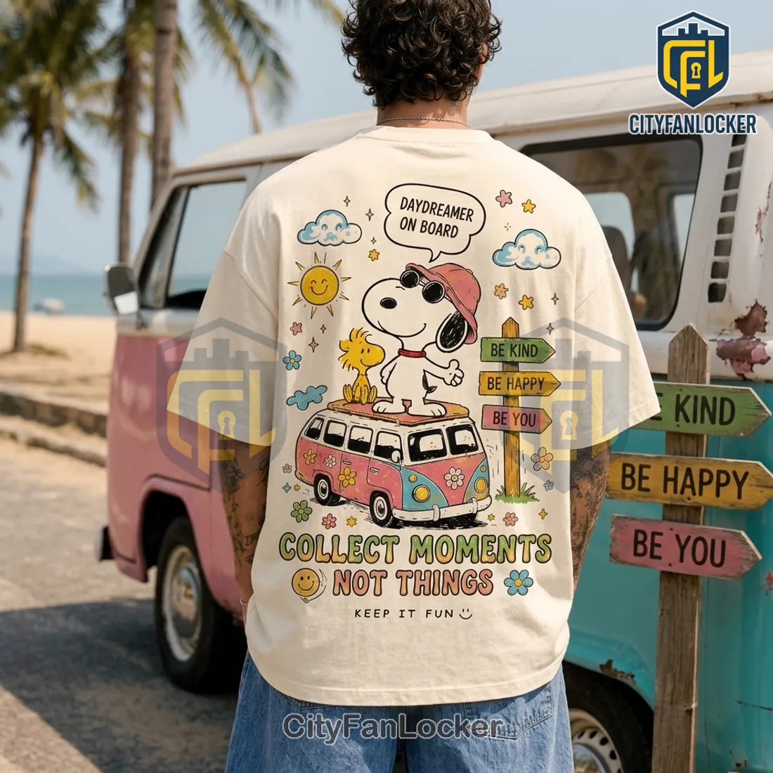 Snoopy Collect Moments Not Things Cotton T-Shirt