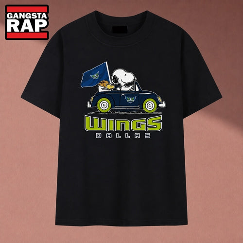 Snoopy Driving Car Dallas Wings WNBA Basketball T Shirt , Music 2D Shirt