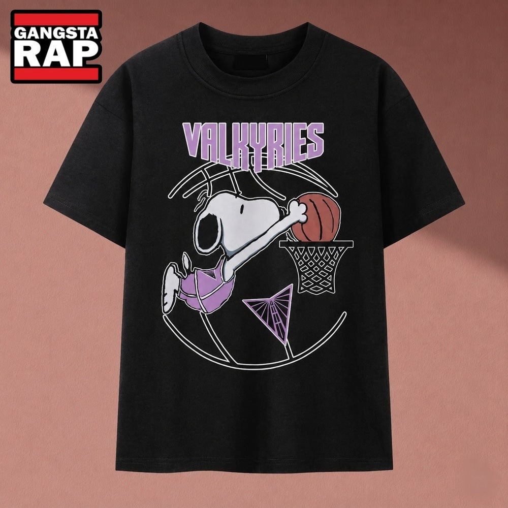 Snoopy Dunking Basketball Golden State Valkyries WNBA T Shirt , Music 2D Shirt