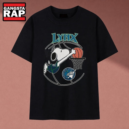 Snoopy Dunking Basketball Minnesota Lynx WNBA T Shirt , Music 2D Shirt