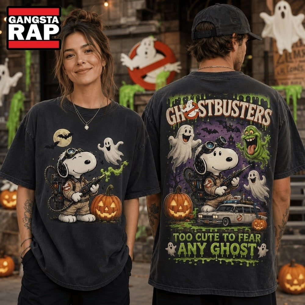 Snoopy Ghostbusters Too Cute To Fear Any Ghost Halloween 3D Shirt Hoodie T-Shirt