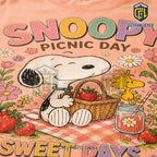 Snoopy Good Mood Picnic Peach T-Shirt