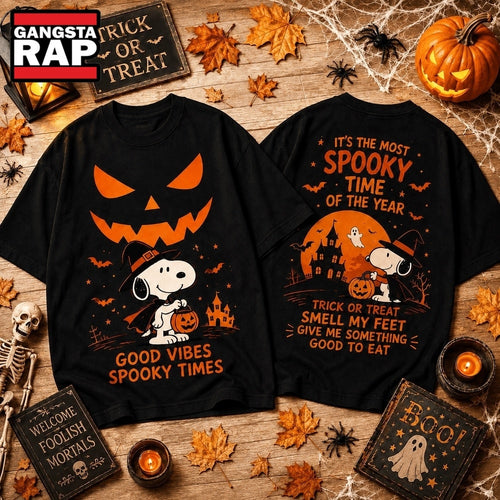 Snoopy Good Vibes Spooky Times Halloween Hoodie T-Shirt