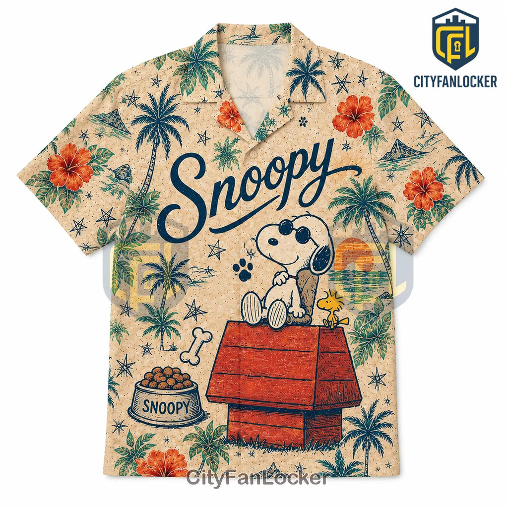 Snoopy Illustrated Button Down Hawaiian Shirt 2026