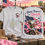 Snoopy Military Breast Cancer Awareness Shirt