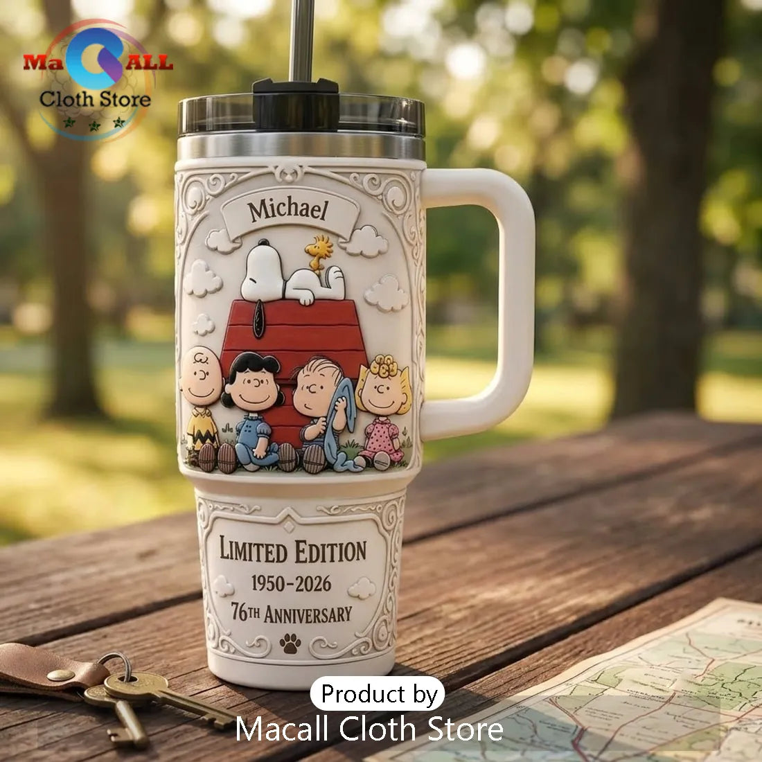 Snoopy Peanuts 76th Anniversary 40oz Tumbler Cup