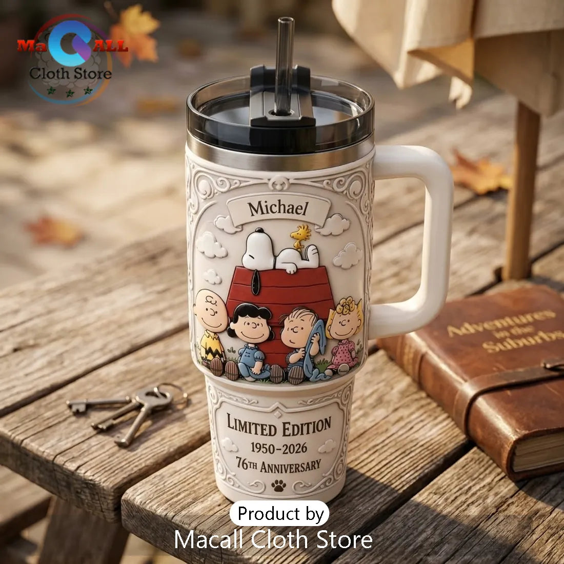 Snoopy Peanuts 76th Anniversary 40oz Tumbler Cup