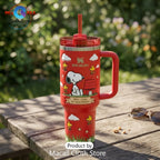 Snoopy Red Peanuts 76th Anniversary Stainless Steel Tumbler