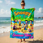 Snoopy Summer Vibes For Kids Beach Towel
