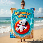 Snoopy Summer Vibes For Kids Beach Towel
