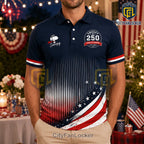 Snoopy USA 250 Years of Freedom Patriotic 1776-2026 Polo Shirt