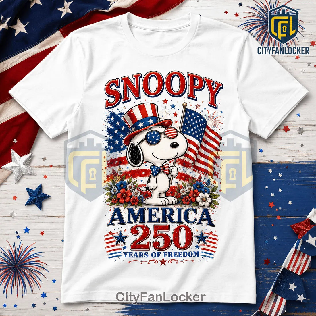 Snoopy x USA 250th Anniversary Patriotic 1776-2026 Celebration Shirt