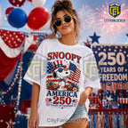 Snoopy x USA 250th Anniversary Patriotic 1776-2026 Celebration Shirt