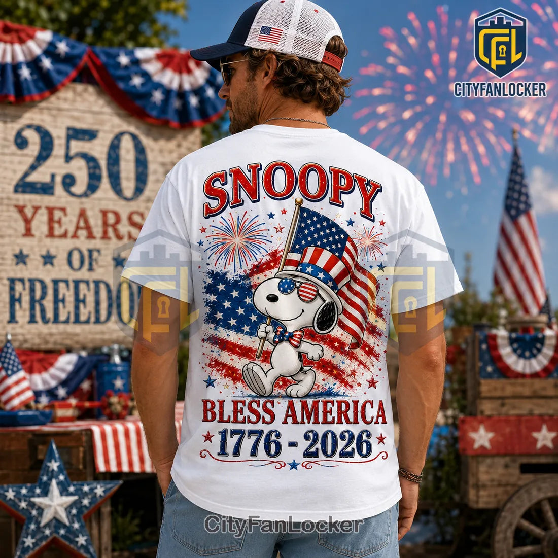 Snoopy x USA 250th Anniversary Patriotic 1776-2026 Celebration Shirt