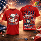 Snoopy x USA Patriotic America 250th Anniversary 1776-2026 Collectible T-Shirt