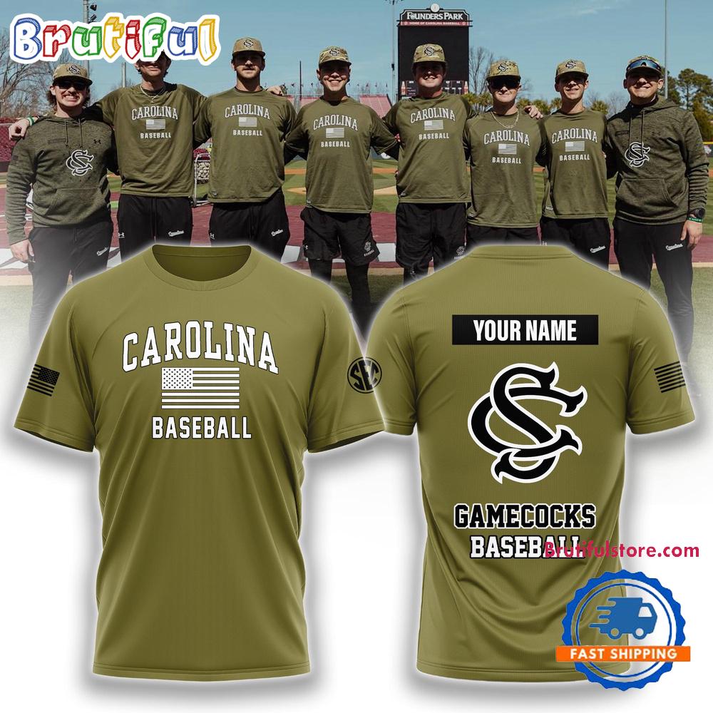 South Carolina Gamecocks NCAA Baseball x Salute to Service 2025 Hoodie T-Shirt