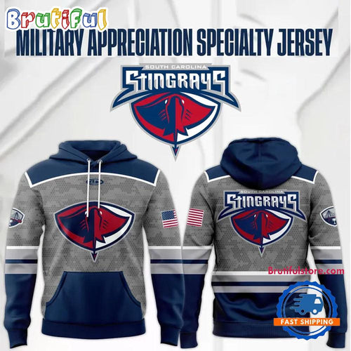 South Carolina Stingrays Military Night Special 2025 Hoodie Shirt