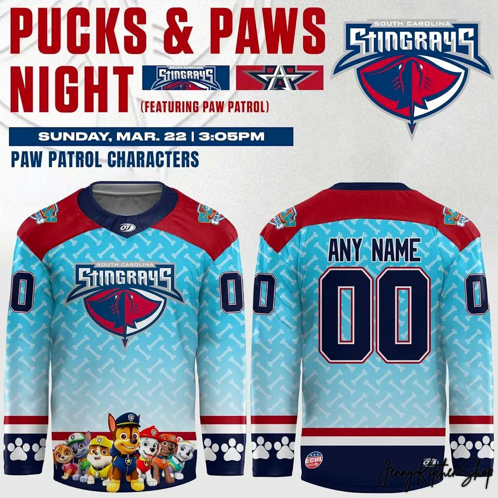 South Carolina Stingrays Pucks & Paws Night 2026 Hockey Jersey
