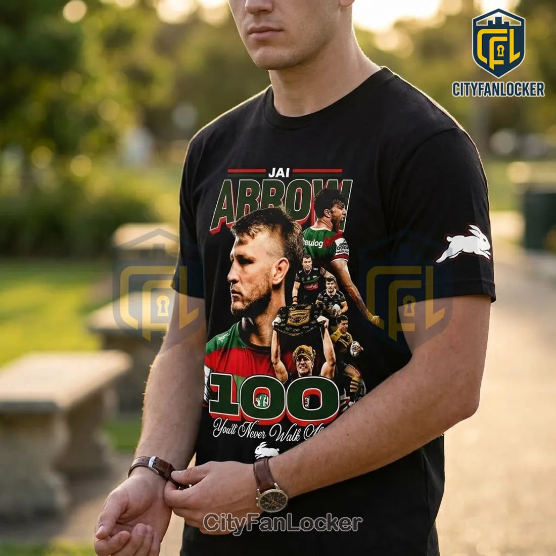 South Sydney Rabbitohs Jai Arrow 100th Game Limited Edition T-Shirt