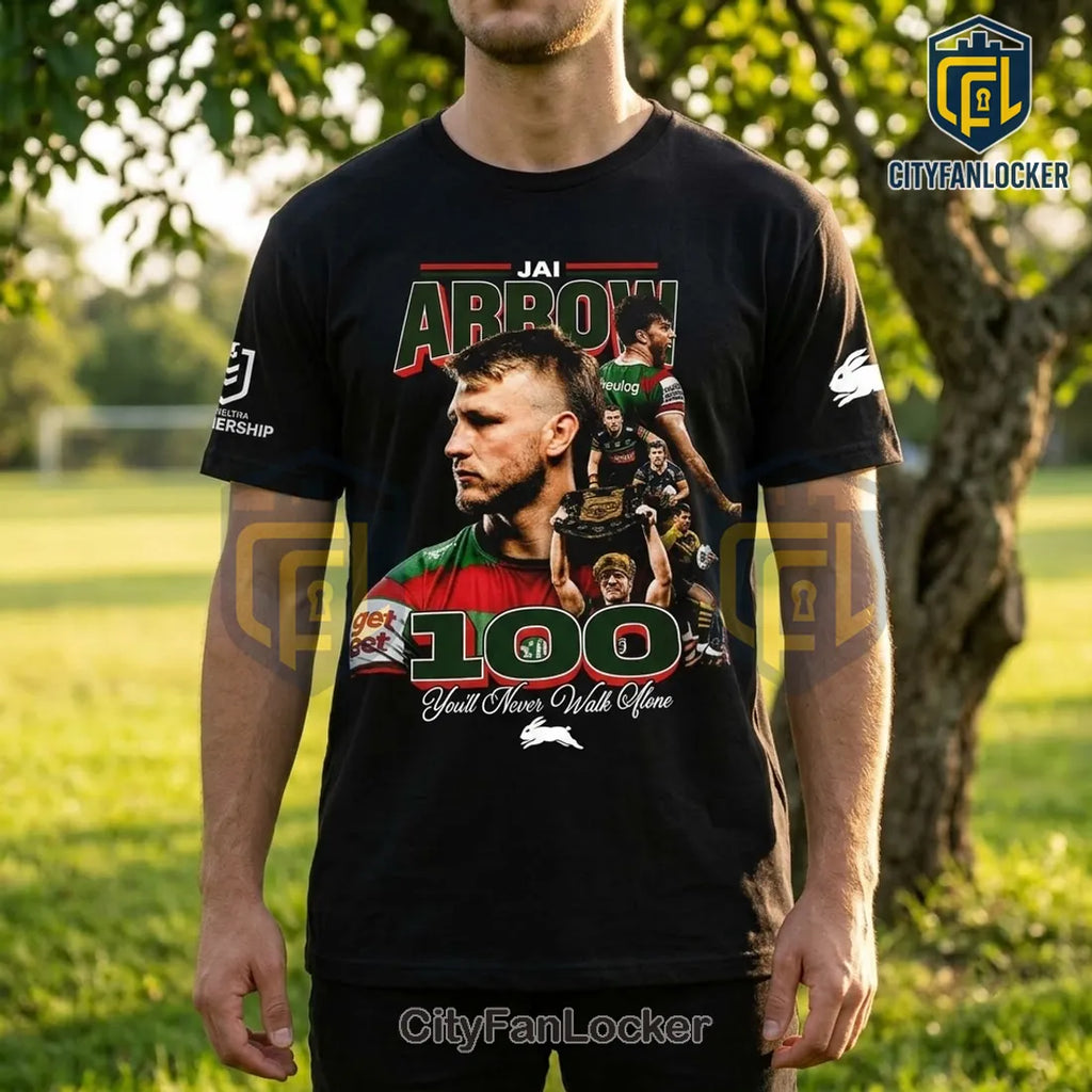 South Sydney Rabbitohs Jai Arrow 100th Game Limited Edition T-Shirt