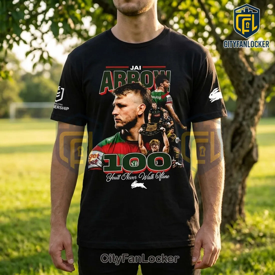 South Sydney Rabbitohs Jai Arrow 100th Game Limited Edition T-Shirt