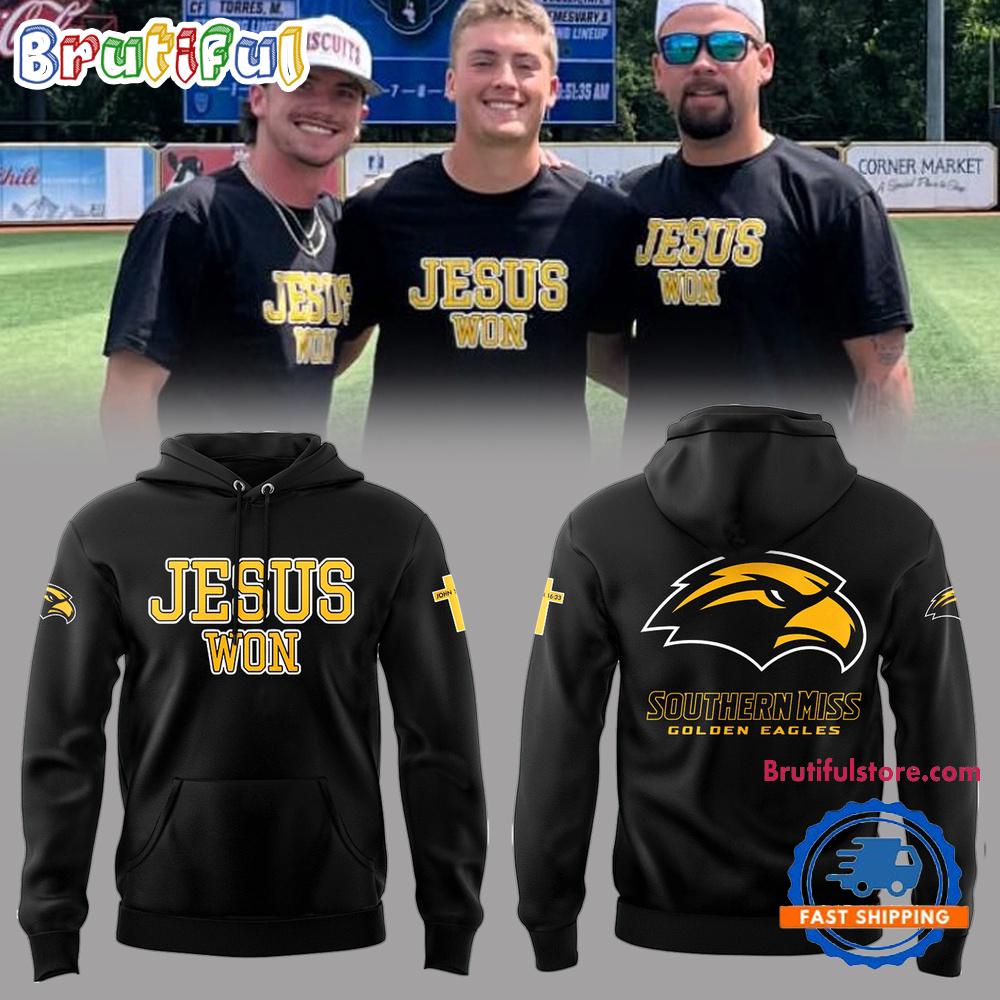 Southern Miss Golden Eagles JESUS WON Hoodie T-Shirt