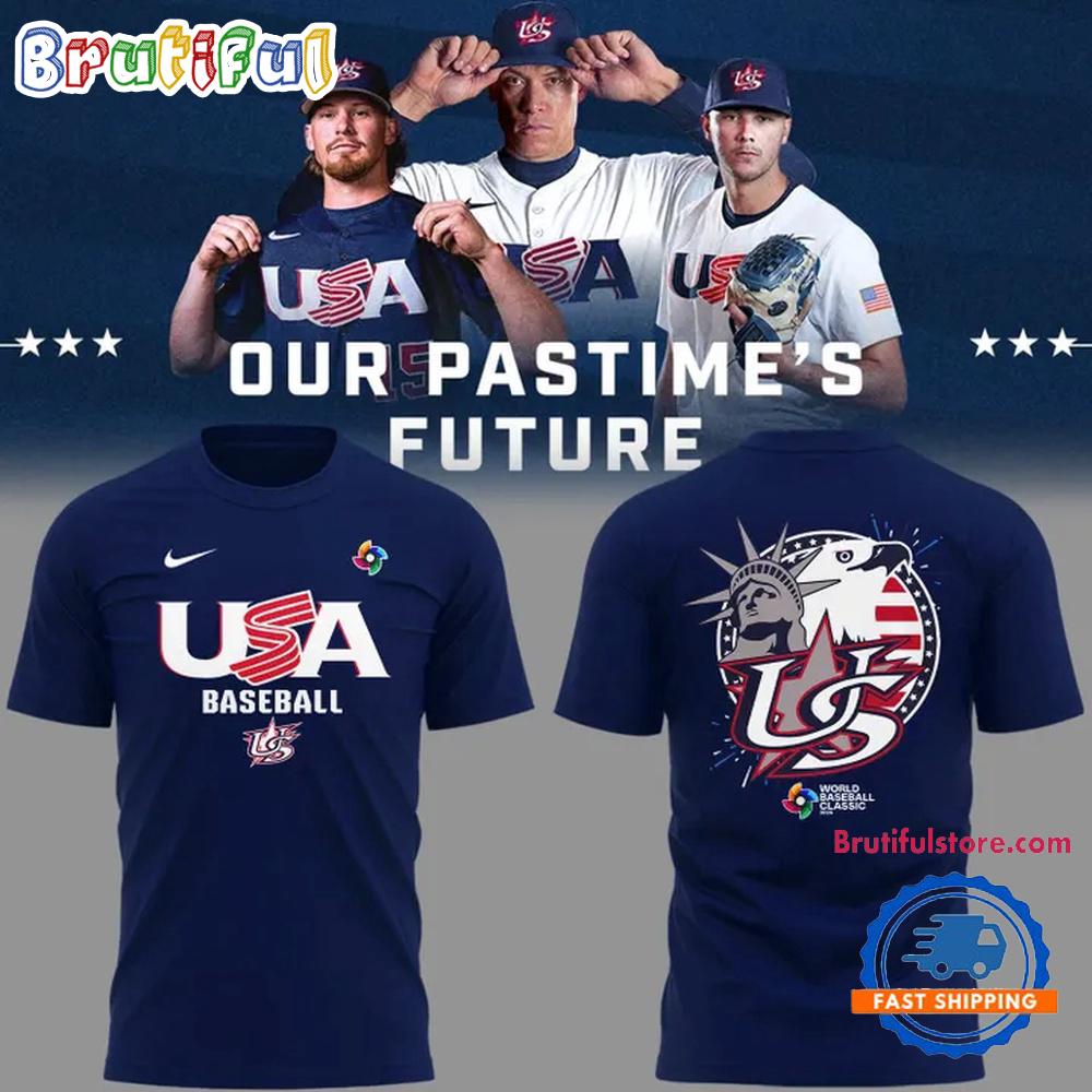 Special 2026 World Baseball Classic USA Baseball Team New Uniform Navy Hoodie T-Shirt