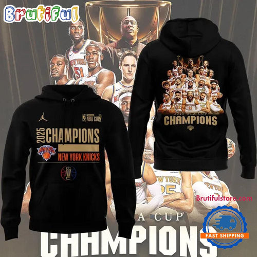 Special New York Knicks 2025 NBA Cup Team Graphic Hoodie