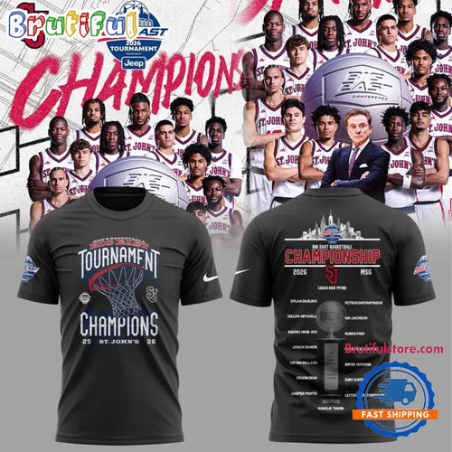St John’s Red Storm University Men’s Basketball 2026 Big East Champions Limited Edition Shirt