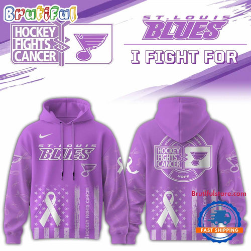 St. Louis Blues 2025 NHL Hockey Fights Cancer Limited Edition Hoodie Shirt