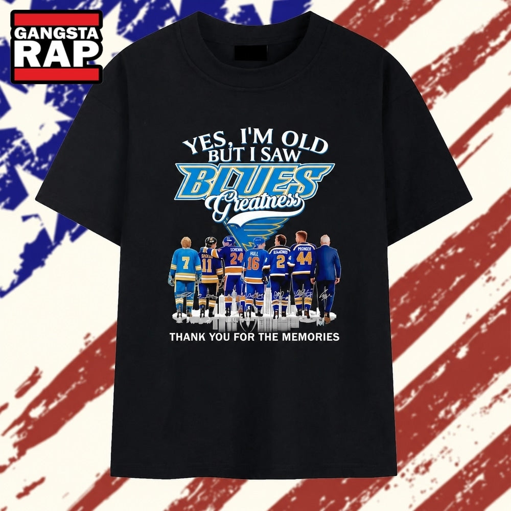 St Louis Blues greatness legends Sutter Federko Hull MacInnis Pronger signature T Shirt