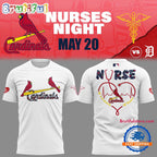 St. Louis Cardinals NURSES NIGHT White Hoodie T-Shirt