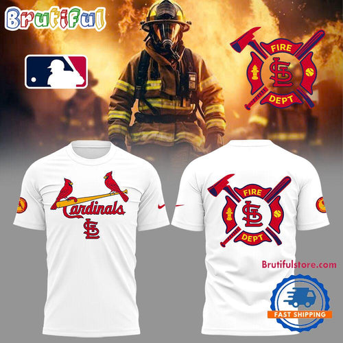 St. Louis Cardinals x Firefighter Appreciation Night 2025 White T Shirt