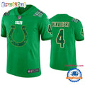 St. Patricks Day Indianapolis Colts #4 Adam Vinatieri Kelly Green Football Jersey