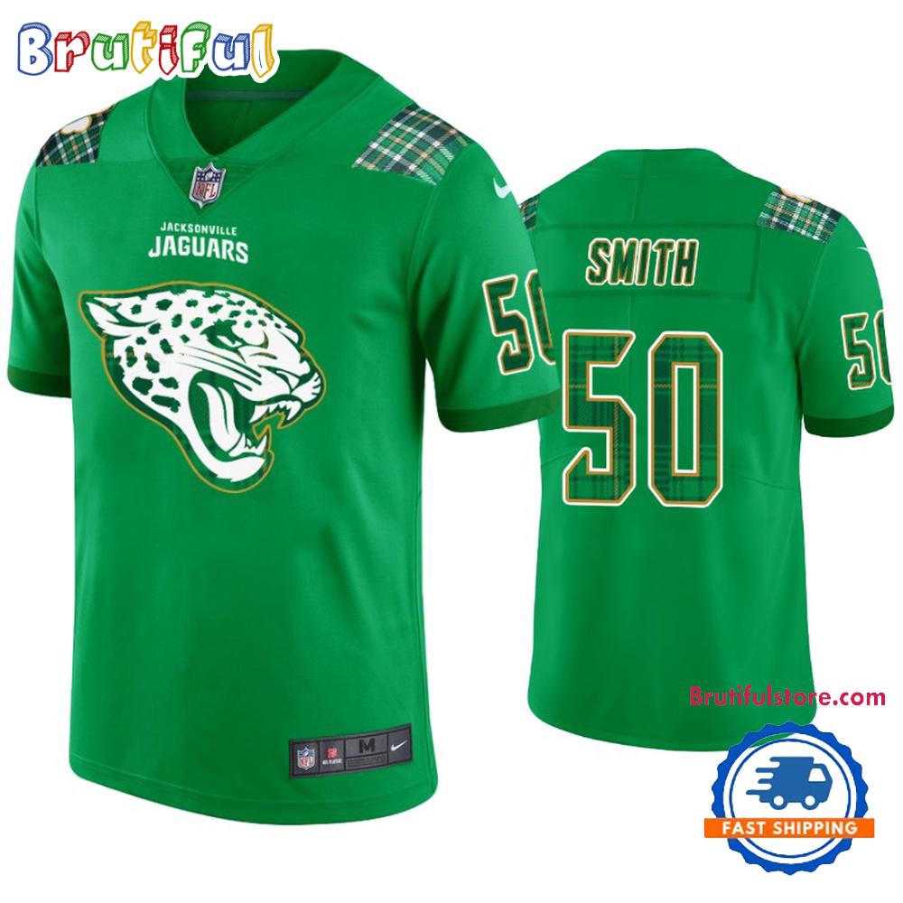 St. Patricks Day Jacksonville Jaguars #50 Telvin Smith Kelly Green Football Jersey