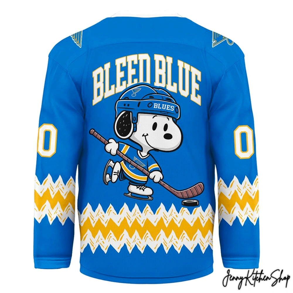 St. Louis Blues x Snoopy Personalized Hockey Jersey
