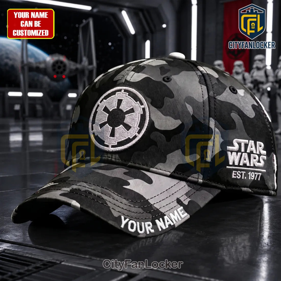 Star Wars Galactic Empire Camo Custom Name Baseball Cap