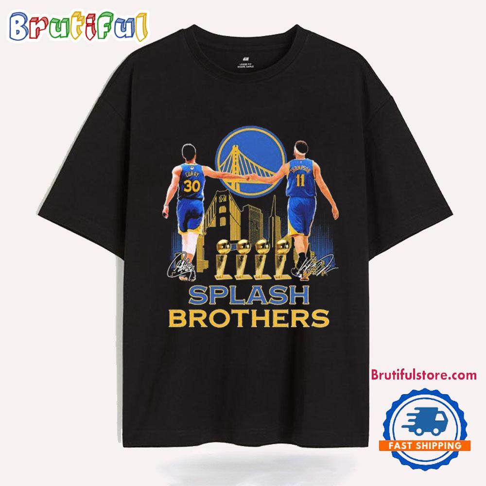 Stephen Curry X Klay Thompson Golden State Warriors Splash Brothers Signatures T Shirt