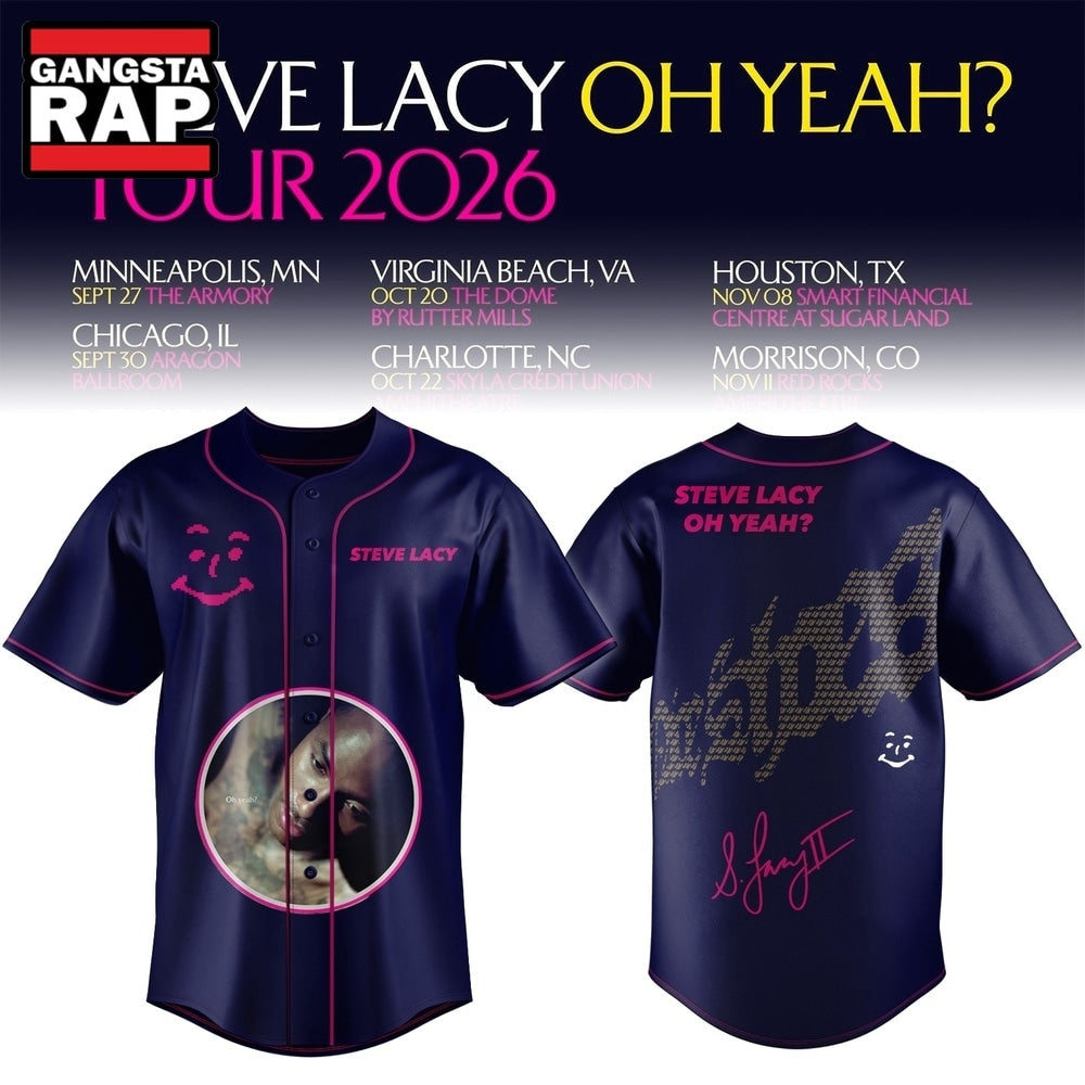 Steve Lacy Oh Yeah Tour 2026 Graphic Signature Baseball Jersey
