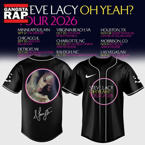 Steve Lacy Oh Yeah Tour 2026 Limited Edition Signature Baseball Jersey