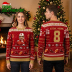 Steve Young 8 San Francisco 49ers Football Portrait Ugly Christmas Sweater