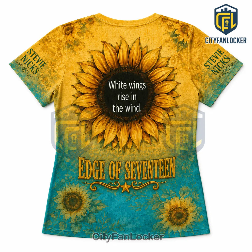 Stevie Nicks Edge of Seventeen Sunflower V-Neck T-Shirt