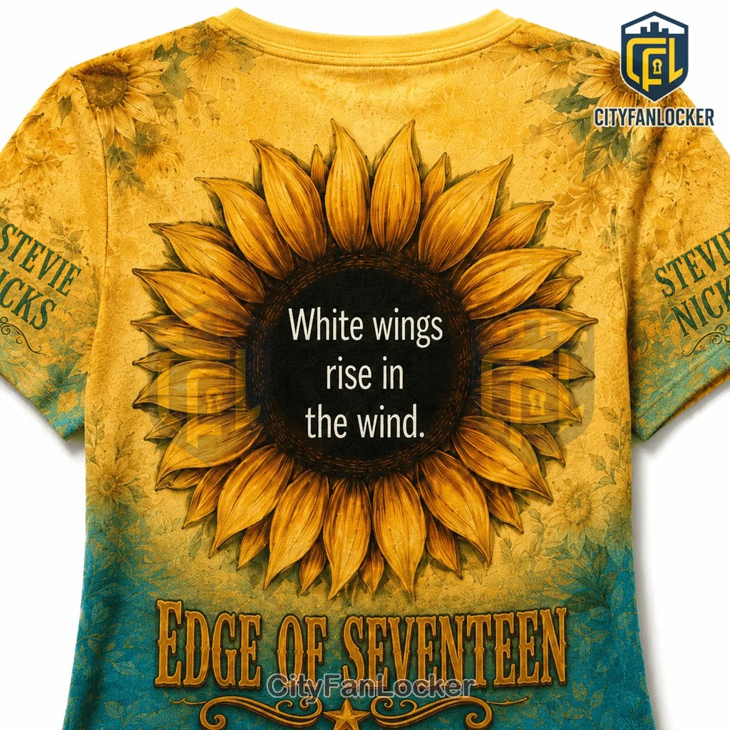 Stevie Nicks Edge of Seventeen Sunflower V-Neck T-Shirt