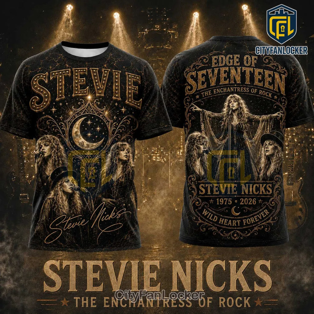 Stevie Nicks Enchantress Of Rock Moon Phases Black T-Shirt