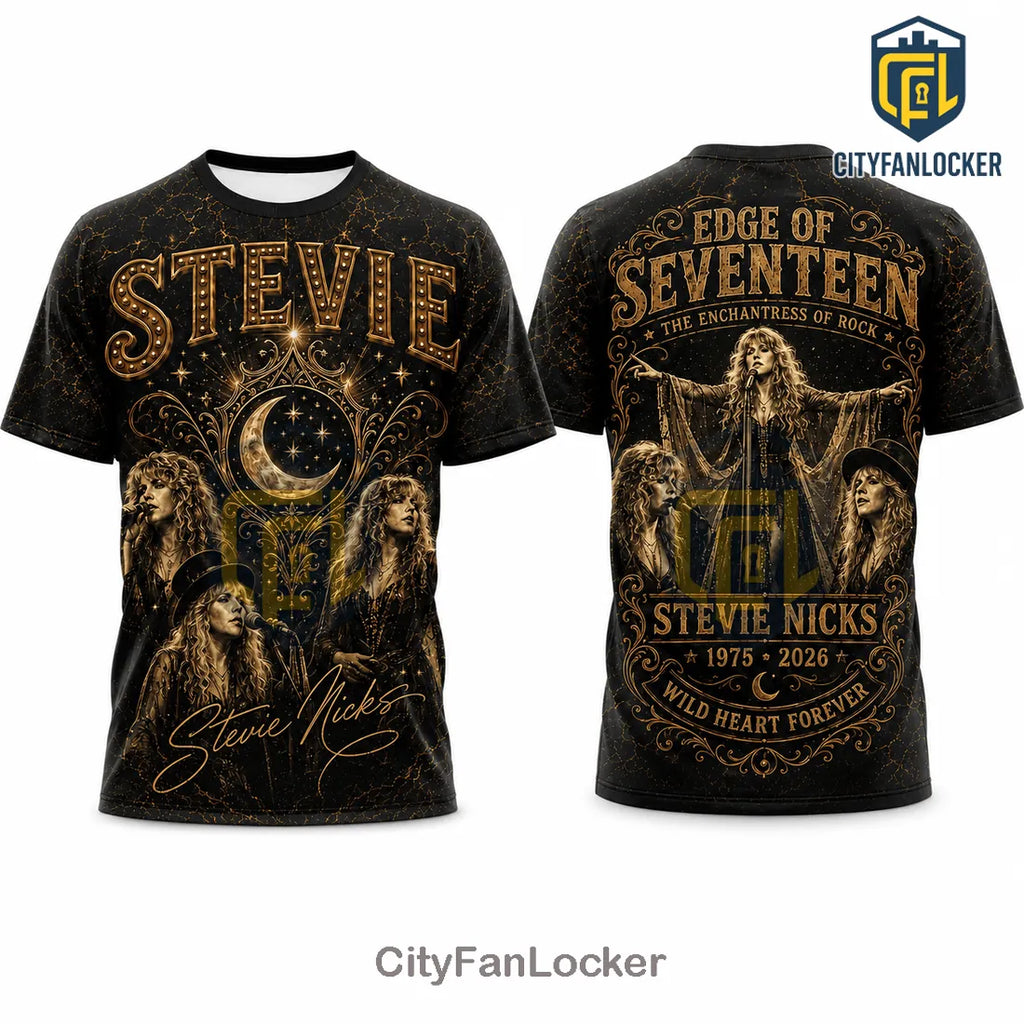 Stevie Nicks Enchantress Of Rock Moon Phases Black T-Shirt
