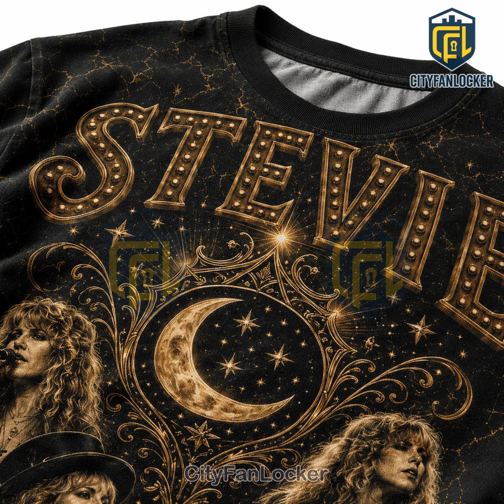 Stevie Nicks Enchantress Of Rock Moon Phases Black T-Shirt