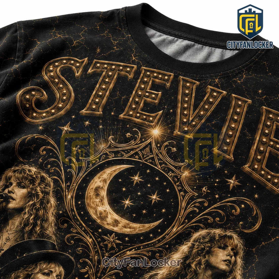 Stevie Nicks Enchantress Of Rock Moon Phases Black T-Shirt