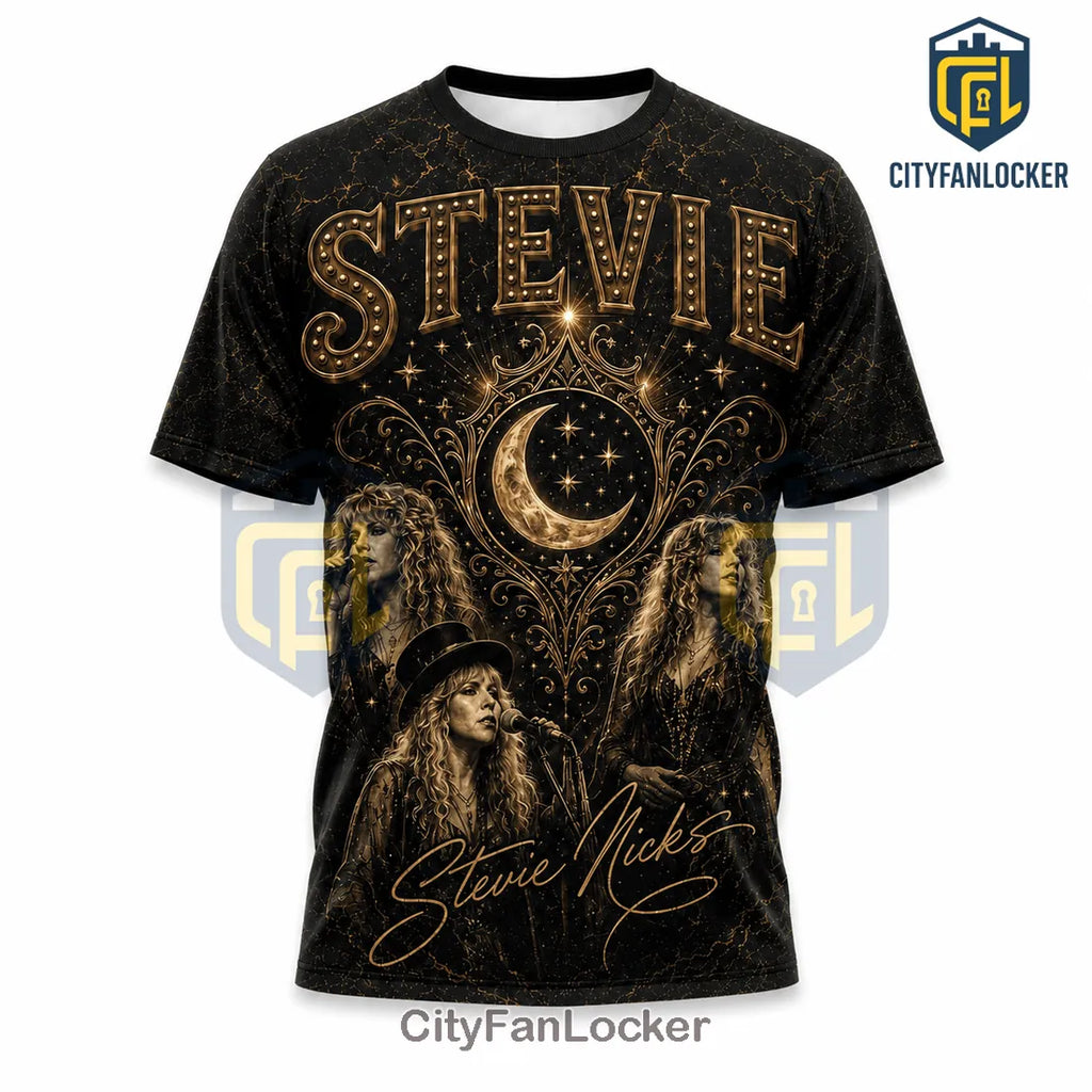 Stevie Nicks Enchantress Of Rock Moon Phases Black T-Shirt